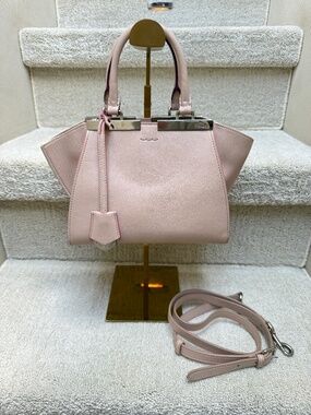 Fendi Vitello Dolce Shiny Nappa Mini 3Jours Tote Blush
